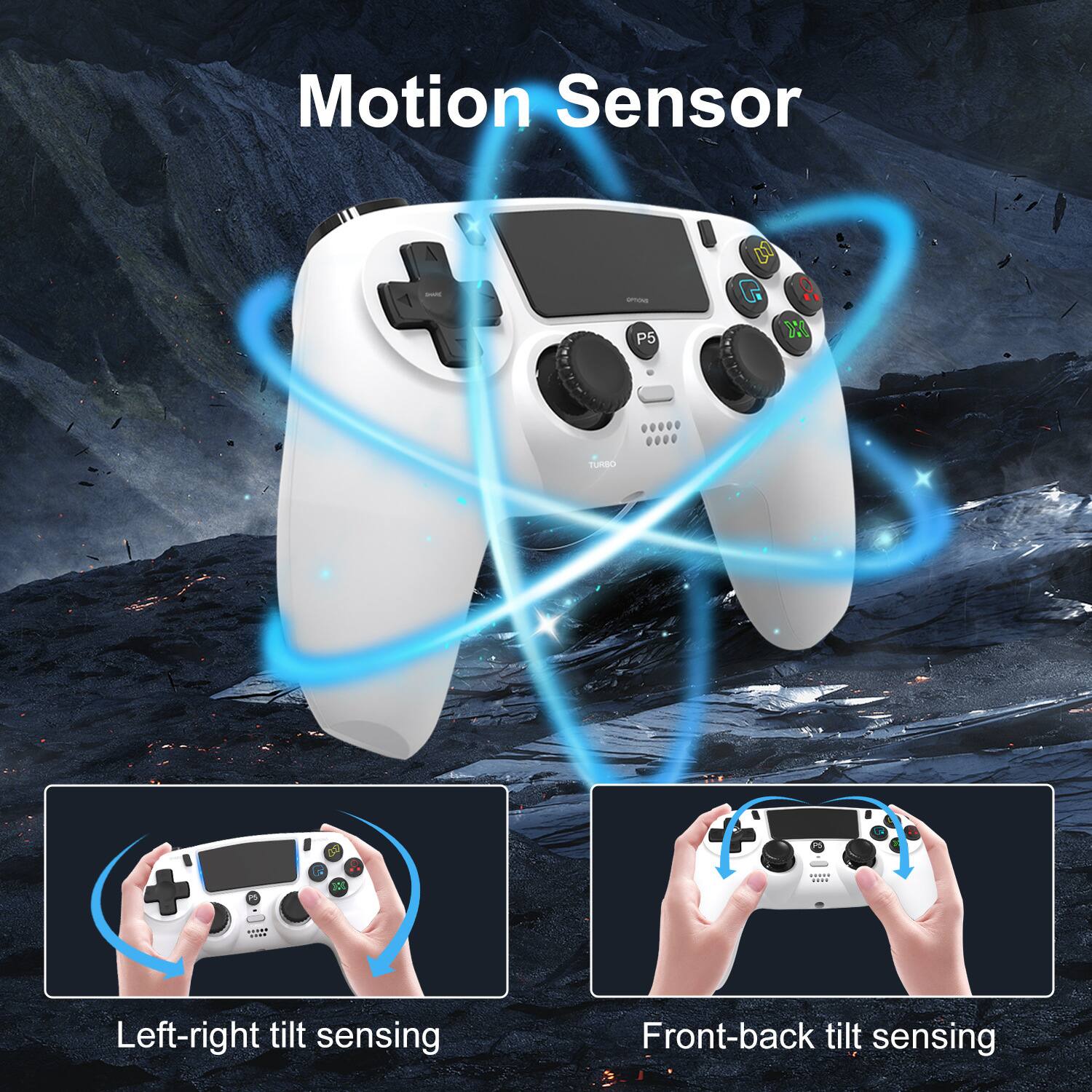 Motion Sensor

- P5
- O G
- TURBO
- Left-right tilt sensing
- Front-back tilt sensing