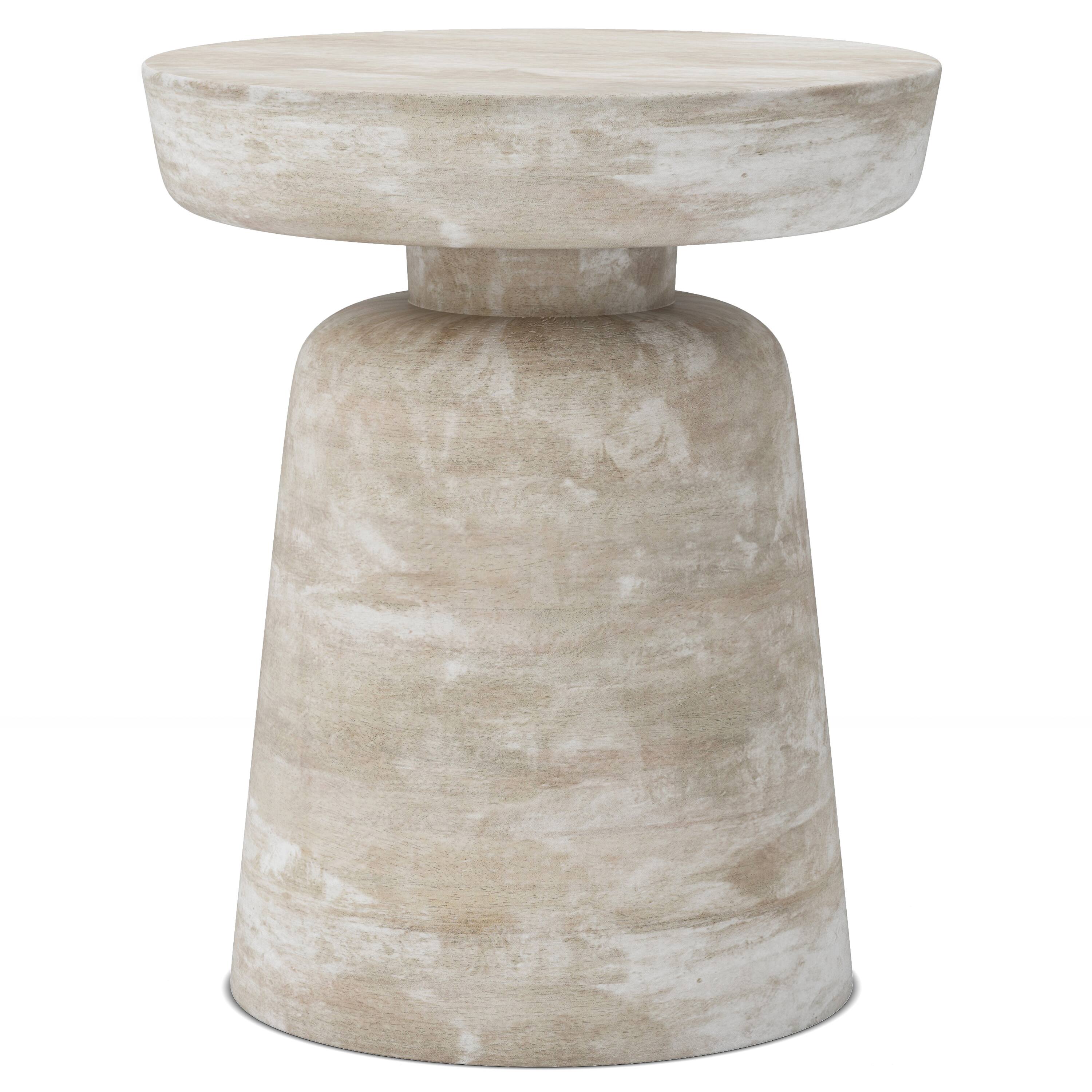 Angle. Simpli Home - Robbie Accent Table - Distressed White Wash.