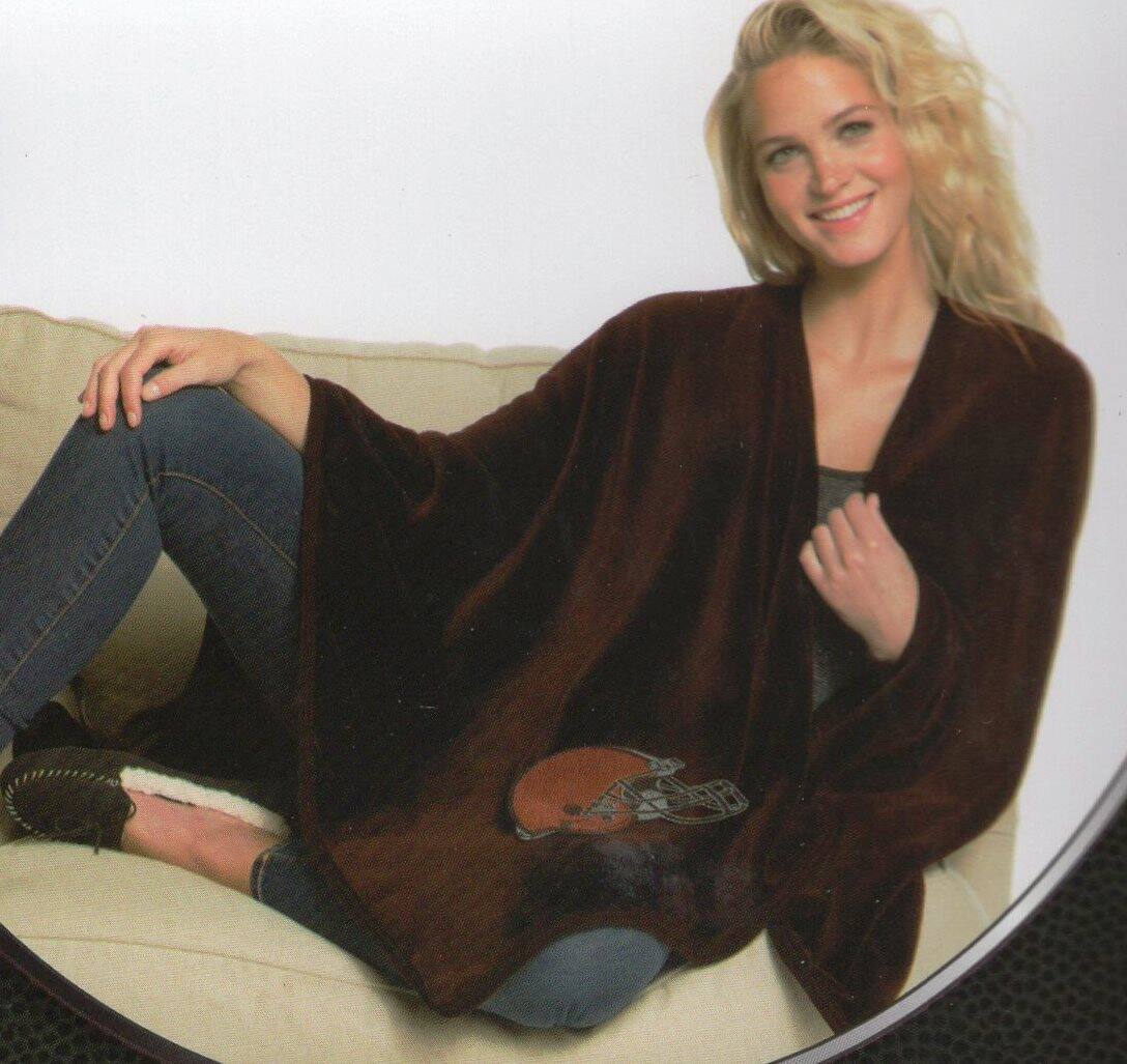 Alt View 2. Northwest - Browns Football 55x53.5 Silk Touch Blanket Throw Wrap - Multi.