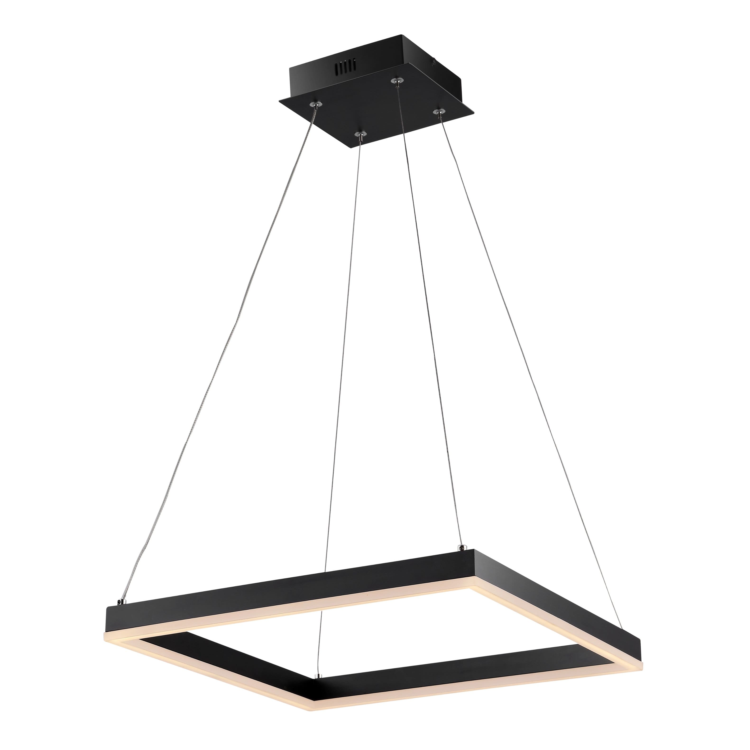 "Jonathan Y - Nero 15.75"" Square Contemporary Modern Metal Integrated LED Pendant Light - Black" price history on PriceWatchPro
