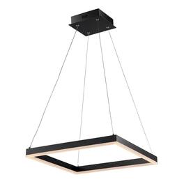 Jonathan Y - Nero 15.75" Square Contemporary Modern Metal Integrated LED Pendant Light - Black