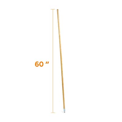 Alt View 4. Coastwide Professional - 60" Wood Push Broom Handle, Threaded Metal Tip - Natural.