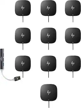 HP - USB-C Dock G5 100W Dock (5YH27AV#ABA) Bundle with Dockztorm Hub USB-C, HDMI, Ethernet, Audio & USB-A – Renewed 10Pack - Black