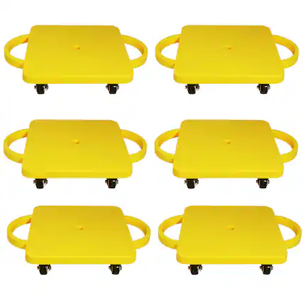 Front. GSE Games & Sports Expert - Floor Scooter Board with Handles, Sitting Scooter for Kids Indoor Play, Fun Scoot Board(6 Pack,Yellow) - yellow.