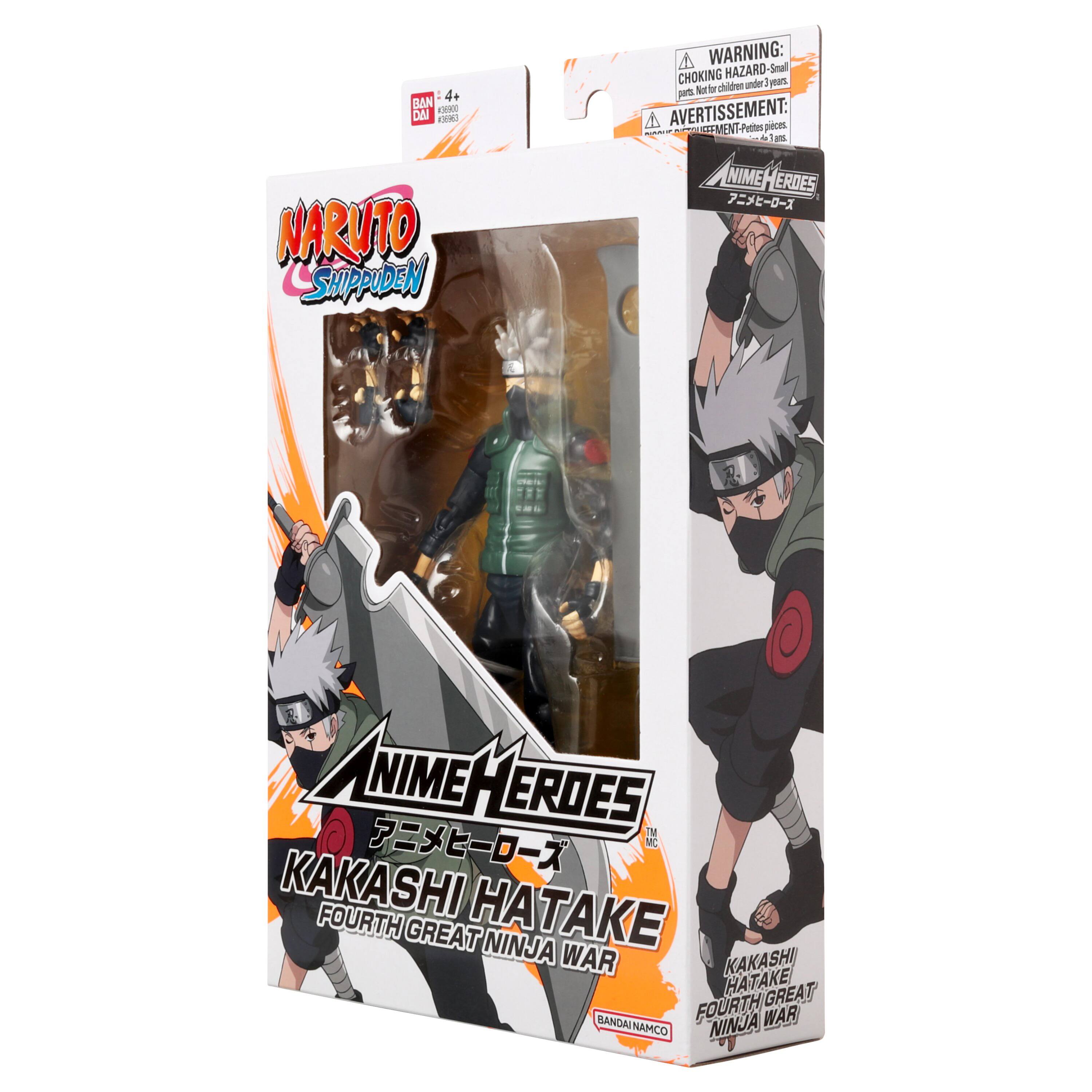 4+ BAN DAI NARUTO SHIPPUDEN WARNING: HAZARD Small CHOKING under 3 years children perss AVERTISSEMENT: petits - EEMEN-Petits Proles - a IMEHERDES NIME ERDES  AIMEMEROES NIME EROES   MC KAKASHI HATAKE FOURTH GREAT NINJA WAR KAKASHI HATAKE FOURTH GREAT WAR BANDAI NAMCO NINJA