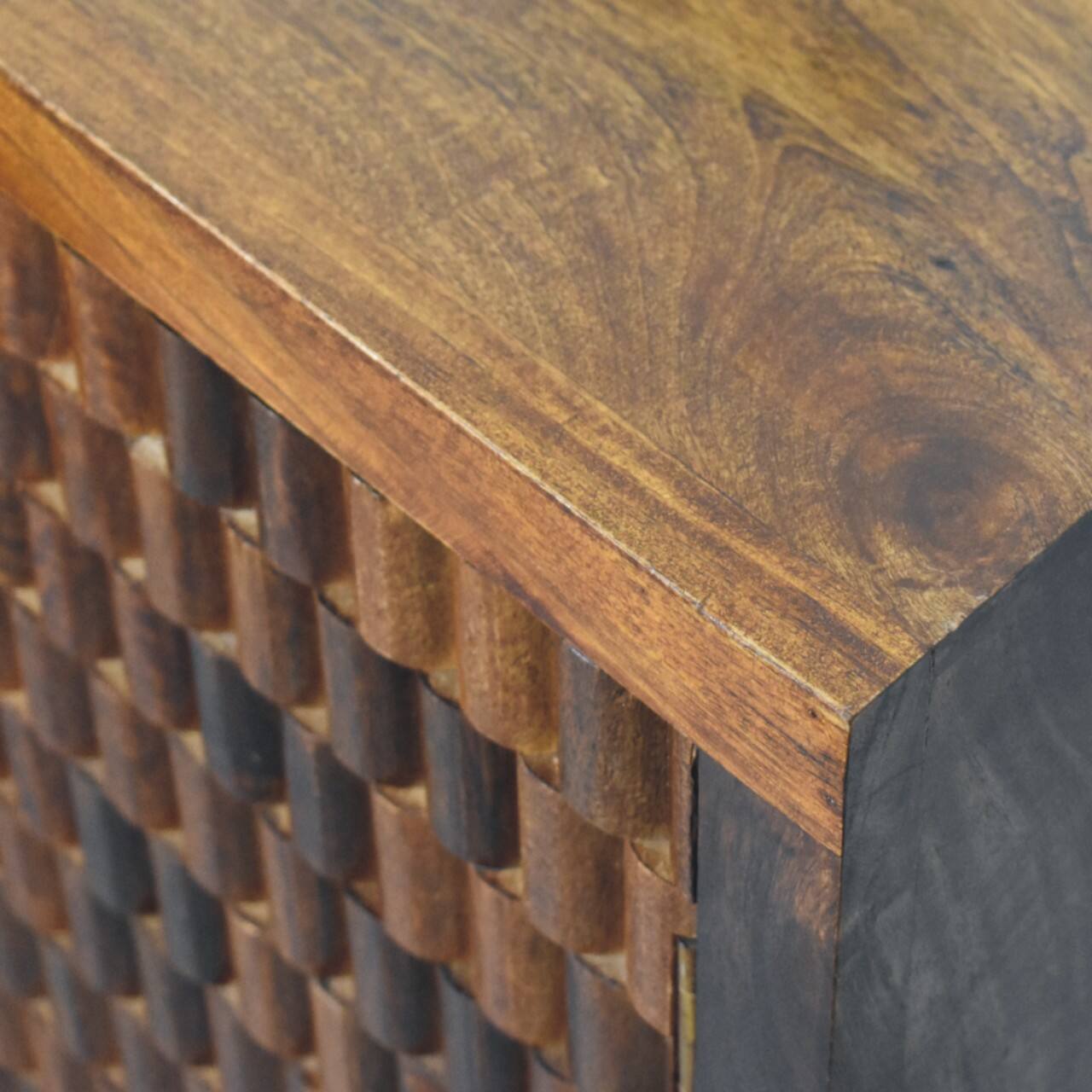 Alt View 2. Artisan Furniture - Artisan Furniture Solid Wood Cadiz Carved Cabinet - Brown.