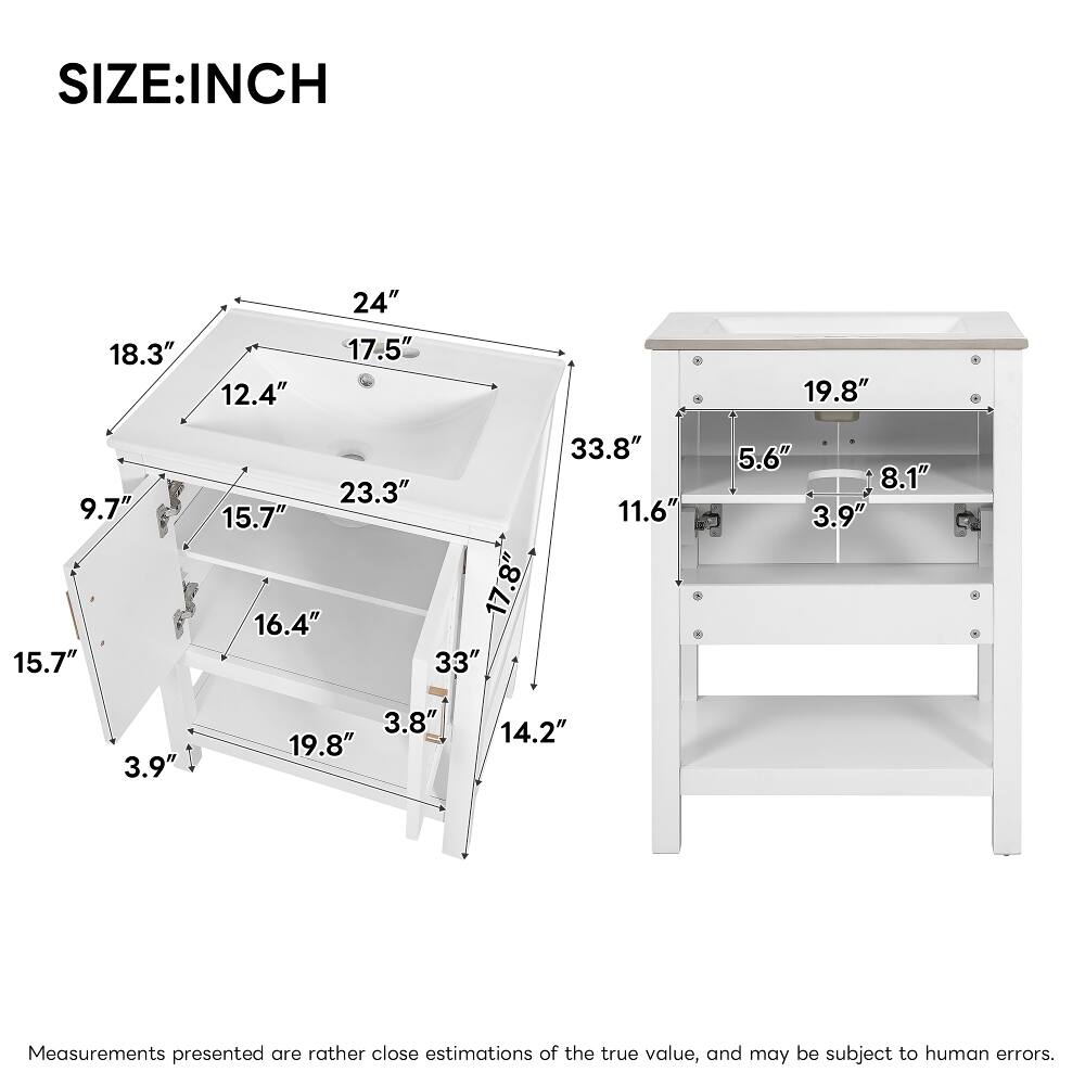 SIZE: INCH

18.3"
12.4"
24" 17.5"
19.8"
9.7" 15.7"
23.3" 15.7" 16.4" 17.8" 33"
33.8" 11.6"
5.6" 8.1" 3.9"
3.9"
3.8" 19.8"
14.2"

Measurements presented are rather close estimations of the true value, and may be subject to human errors.