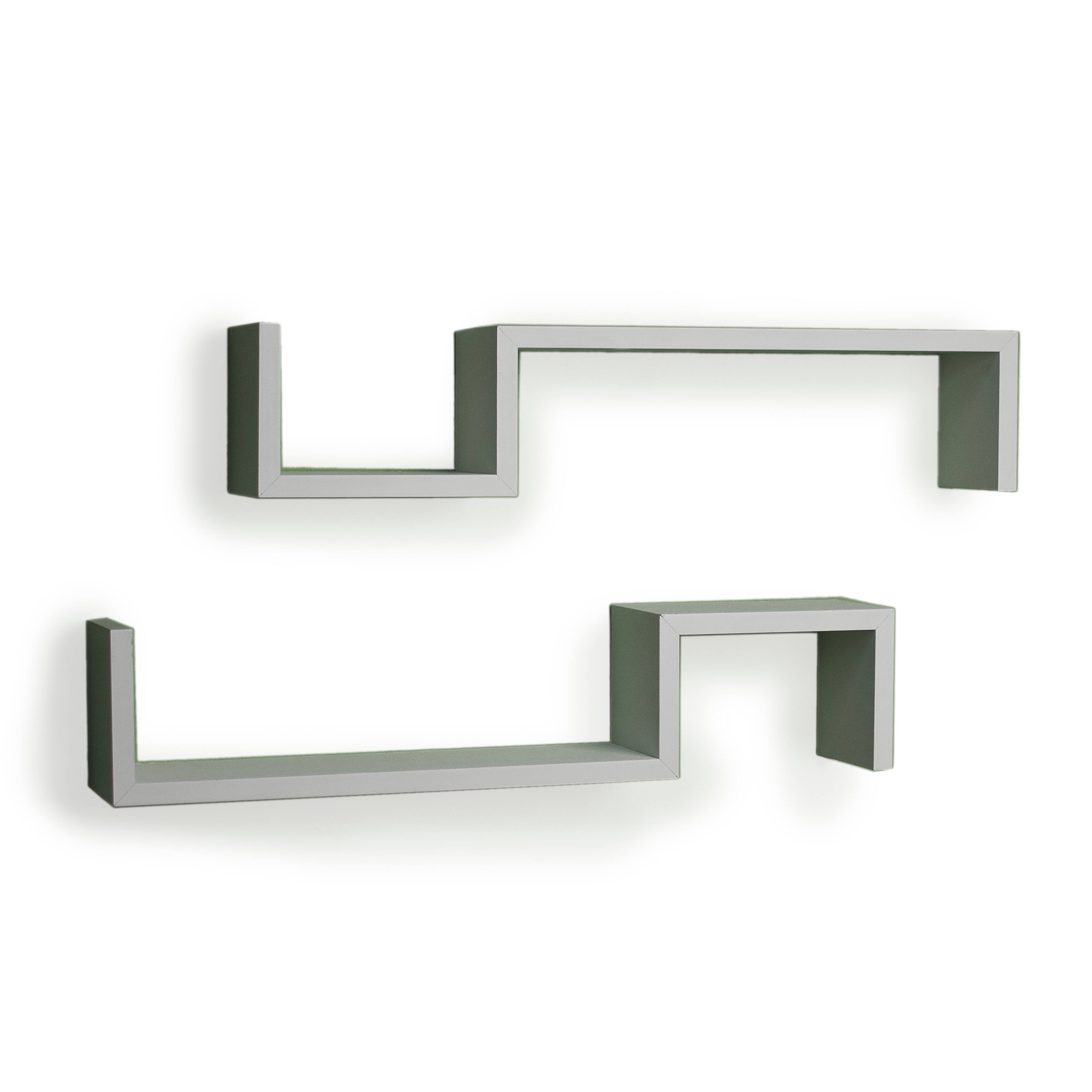 Danya B - Set of 2 S-Shaped Wall Shelves - White