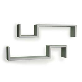 Danya B - Set of 2 S-Shaped Wall Shelves - White