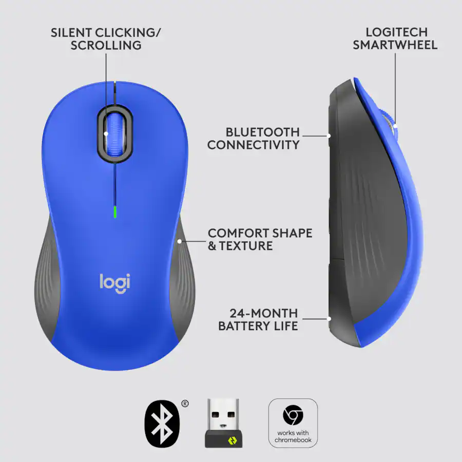 Logitech Signature M550 L Full Size Wireless Bluetooth Optical ...