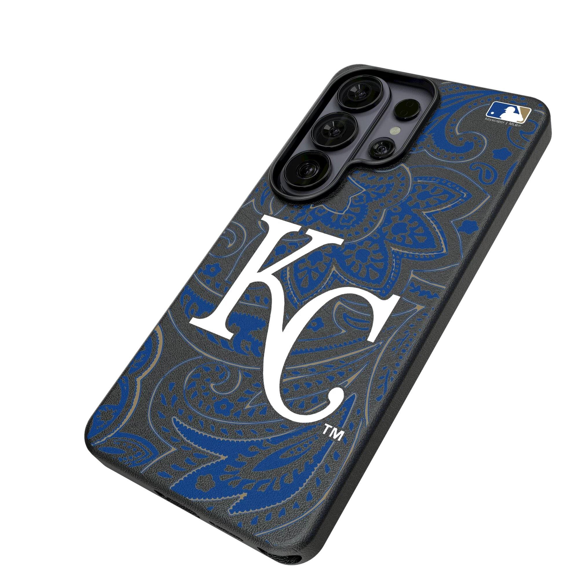 Alt View 1. Keyscaper - Kansas City Royals Paisley Galaxy Magnetic Bump Case - S24 - Black.