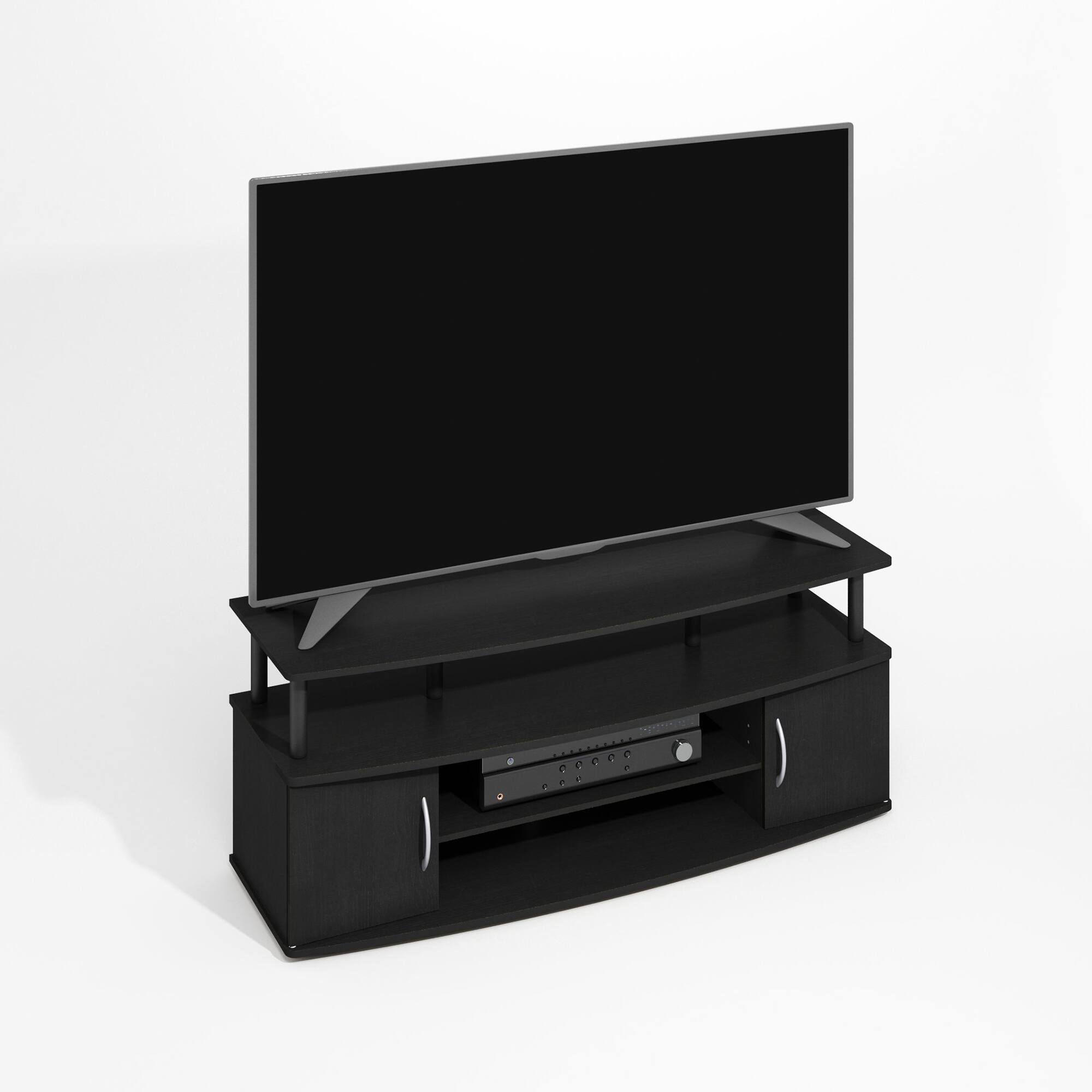 Alt View 3. Furinno - JAYA Large Entertainment Center Hold up to 55-IN TV - Darkwood.