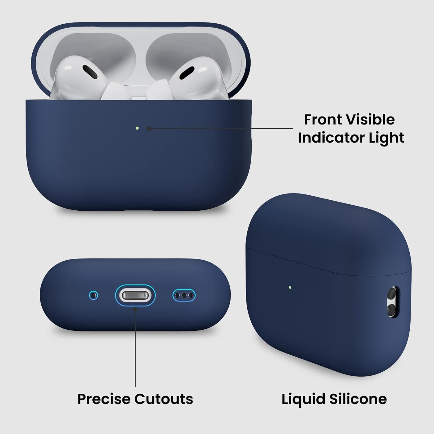 Front Visible Indicator Light, Precise Cutouts, Liquid Silicone