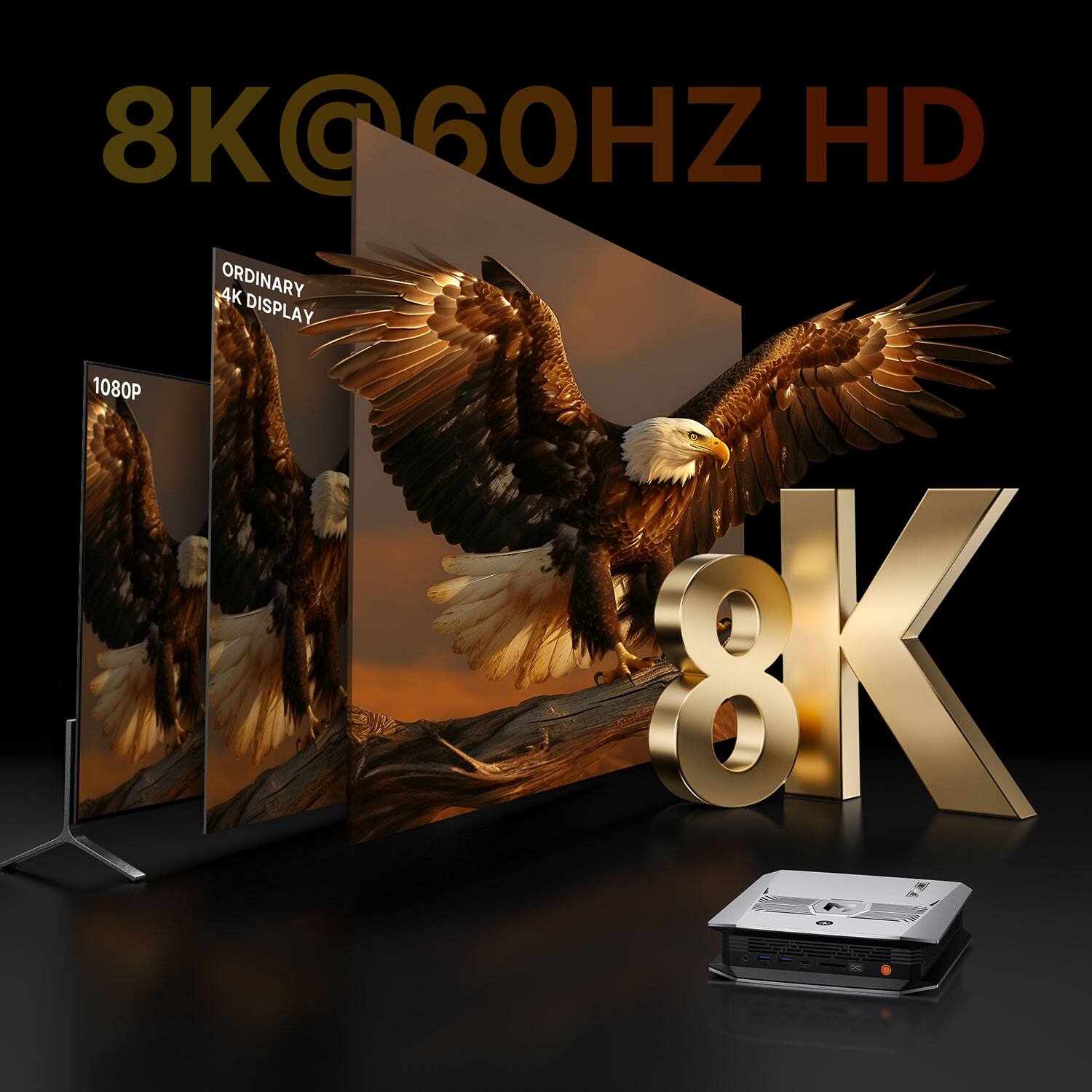 8K@60HZ HD  
ORDINARY 4K DISPLAY  
1080P