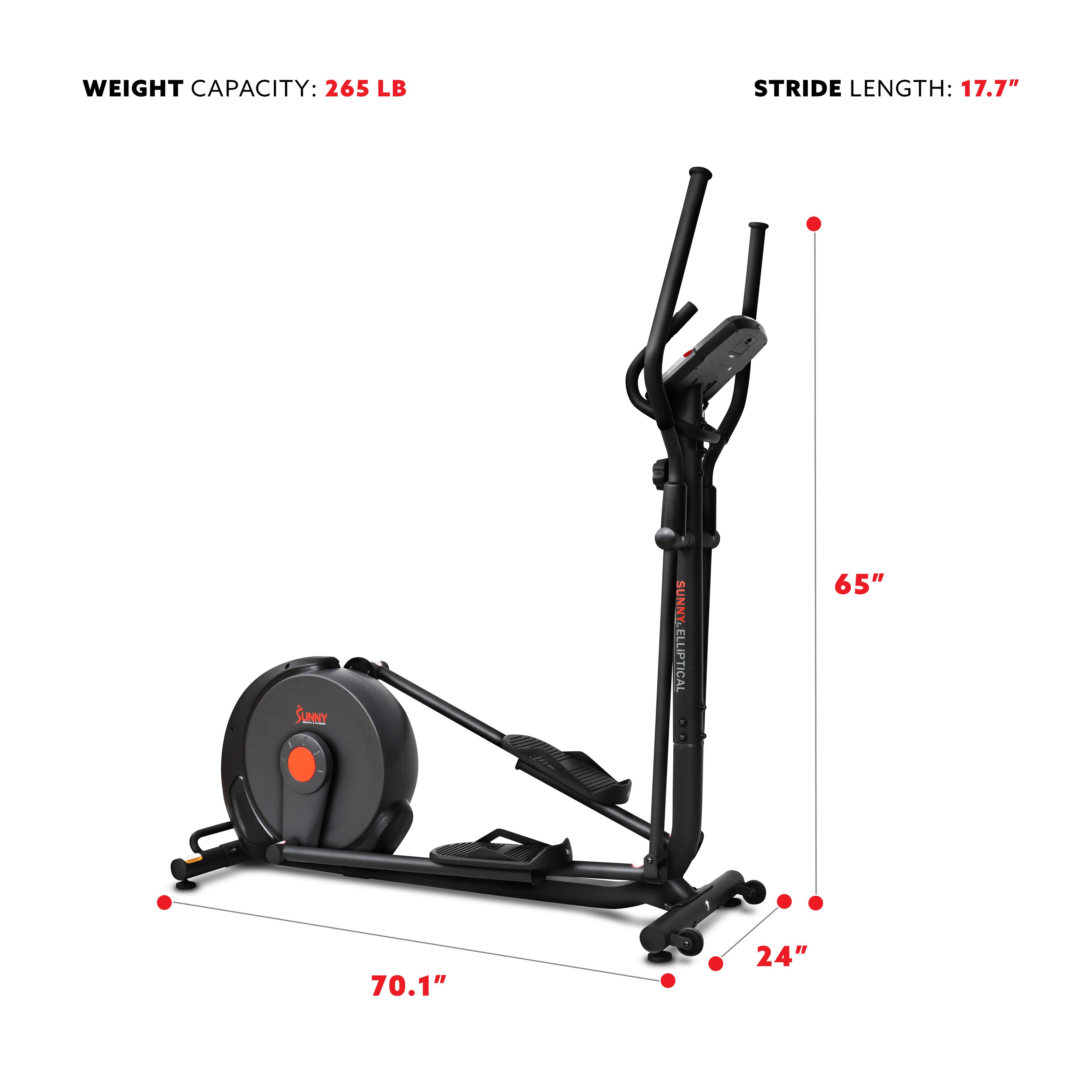 Sunny Health Fitness Power Stride Smart Magnetic Elliptical