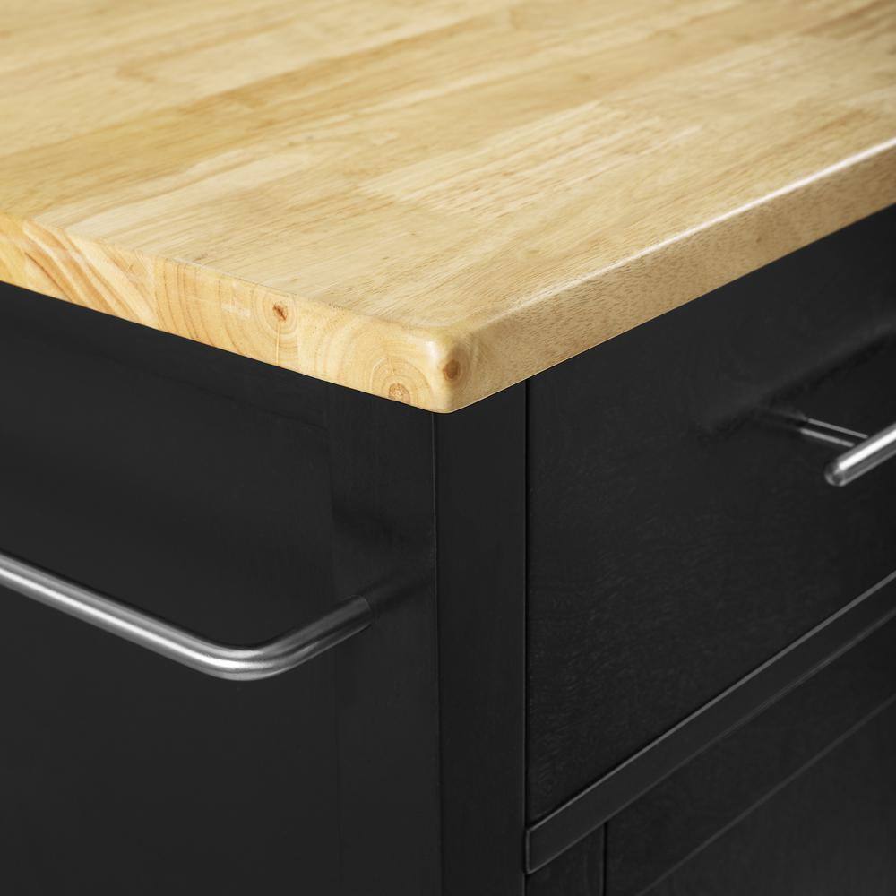 Alt View 6. Crosley Furniture - Savannah Wood Top Drop Leaf Kitchen Island/Cart - Black.