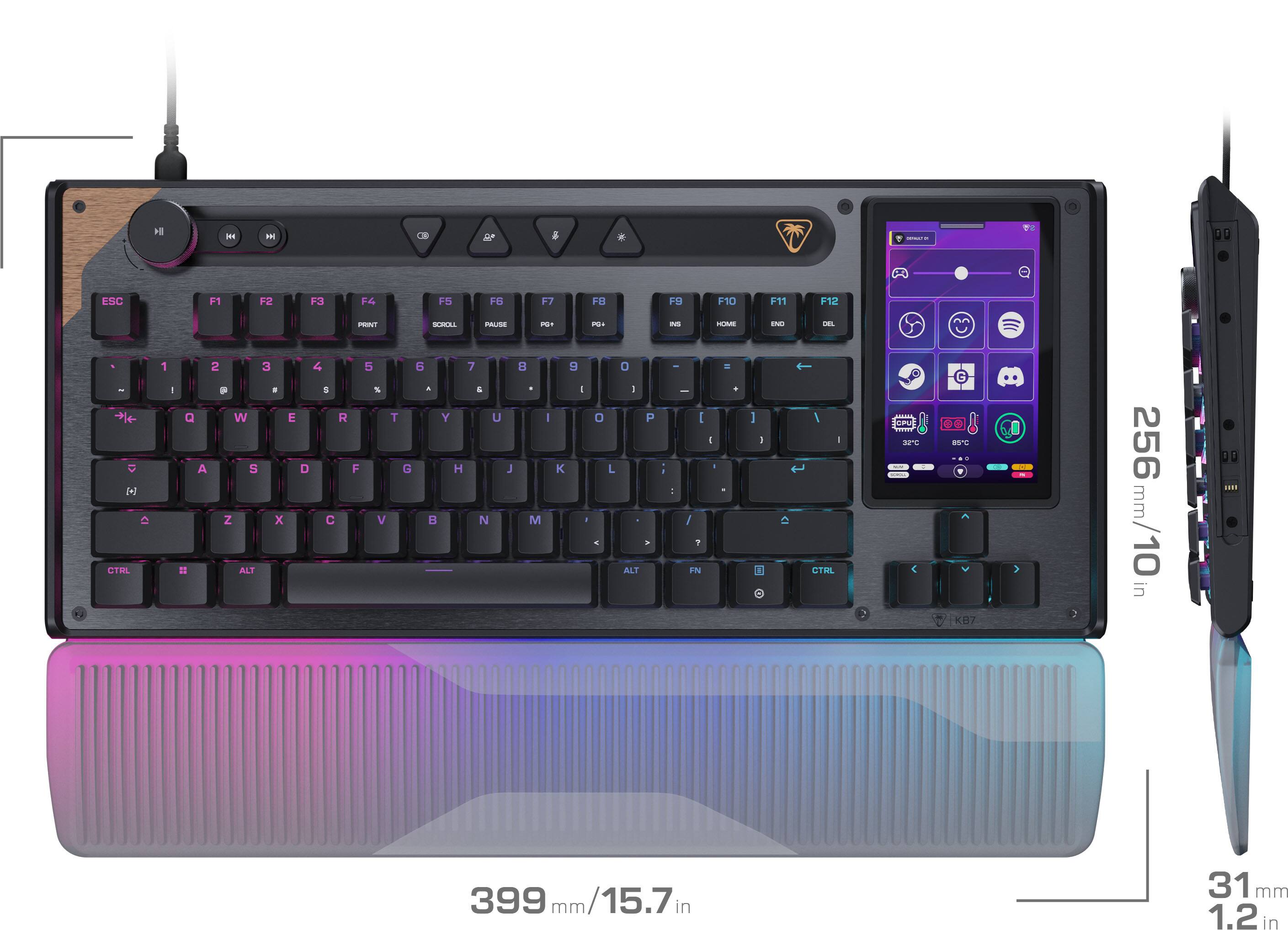 UP - 00 ESC F1 F2 F3 F4 F5 F6 F7 F8 F9 F10 F11 F12 PWT SMAL PALE m1 P - HOME INO CEL F 2 te D [] CTAL 1 - 2 3 P . a W E A S Z x # ALT 4 a R D C F 5 T V 6 7 . E Y U G H B N J B - M I 9 I K O L 1 O - ALT P . - I I I - J 7 FN - - + I I E / I CTML L SHOL IPSE G 0. 8 K07 0 > 256 mm, m/10 in 00 399 mm /15.7in 31 mm 1.2 in

399 mm / 15.7 in  
256 mm / 10 in  
31 mm / 1.2 in