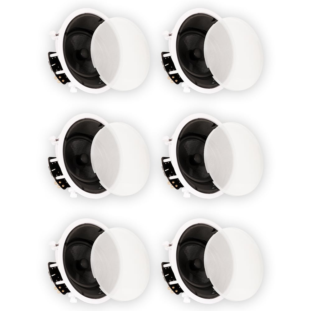 Photos - Speakers Deluxe Theater Solutions by Goldwood - TSS8A Home Theater  in Ceiling 8" Angled 6 Speaker Set 6TSS8A - Paintable White 