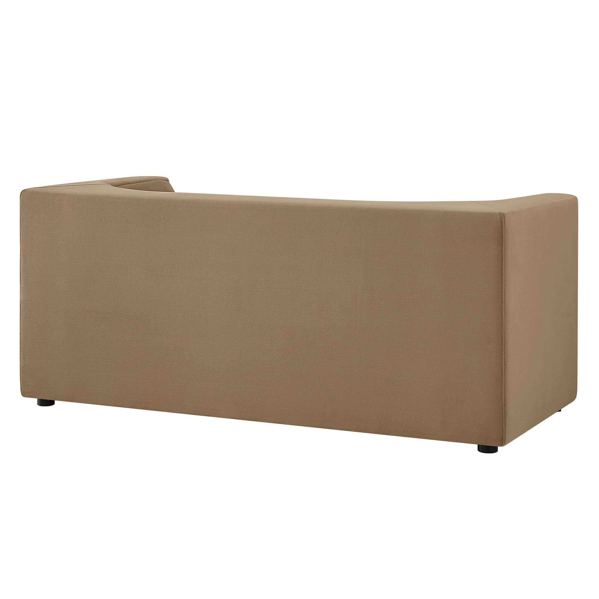 Alt View 4. Modway - Hilda 67" Curved Back Performance Velvet Loveseat by Modway - Taupe.
