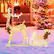 Alt View 16. Costway - Lighted Christmas Reindeer & Sleigh, Outdoor & Indoor Decoration W/ 100 Lights - Gold.