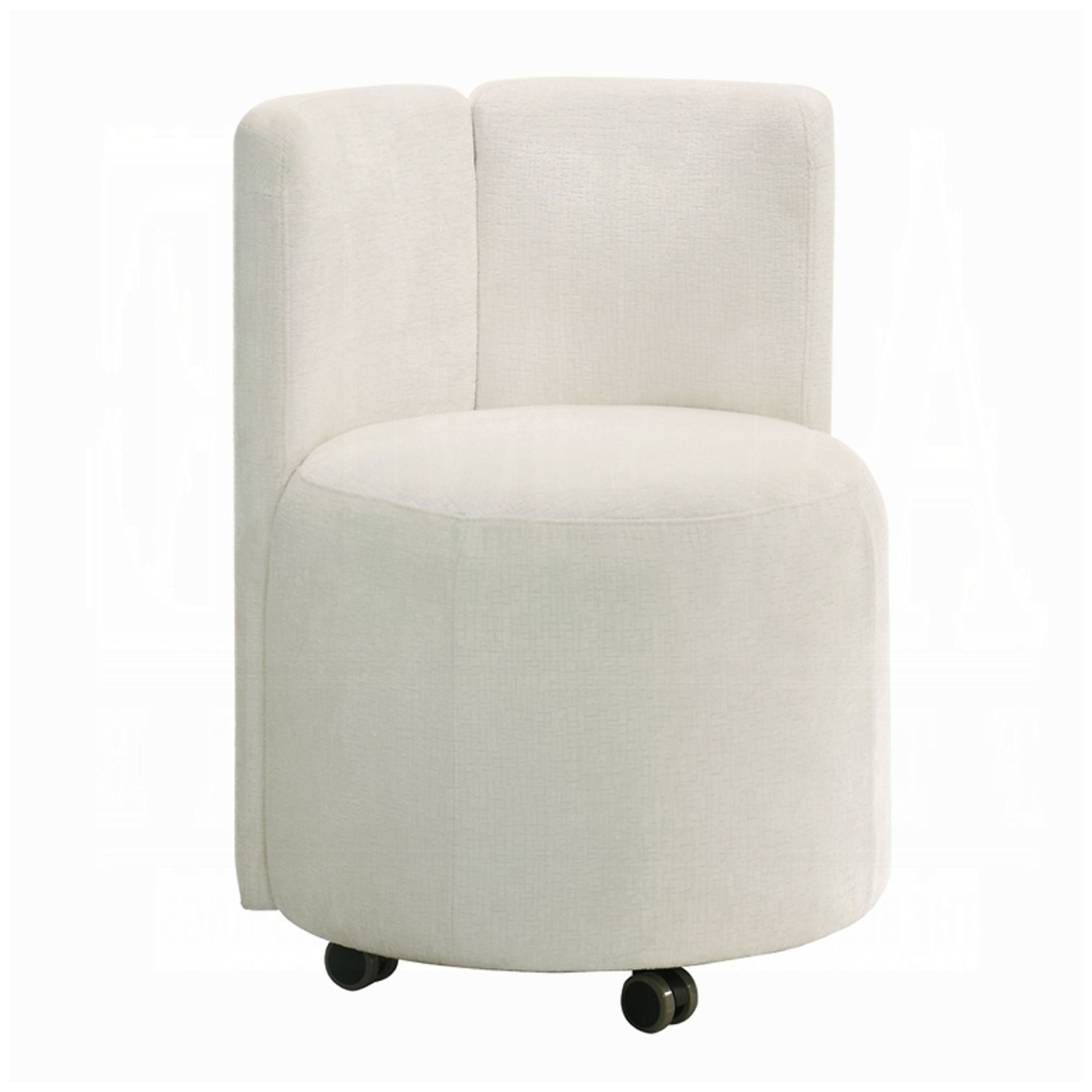 Manhattan Lane - Yodo Dining Side Chair Set of 2, Rolling Caster Wheels - White
