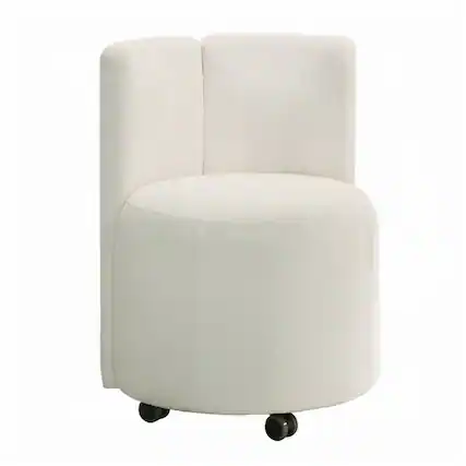 Front. Manhattan Lane - Yodo Dining Side Chair Set of 2, Rolling Caster Wheels - White.