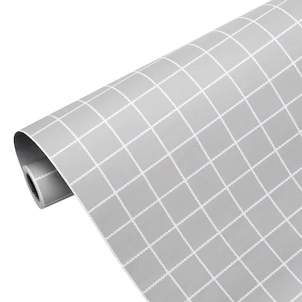 Front. Unique Bargains - Plaid Wallpaper 23.6x394" Checkered Gingham Self-Adhesive Vinyl Waterproof for Bedroom, Living Room, Kitchen - Light Gray.
