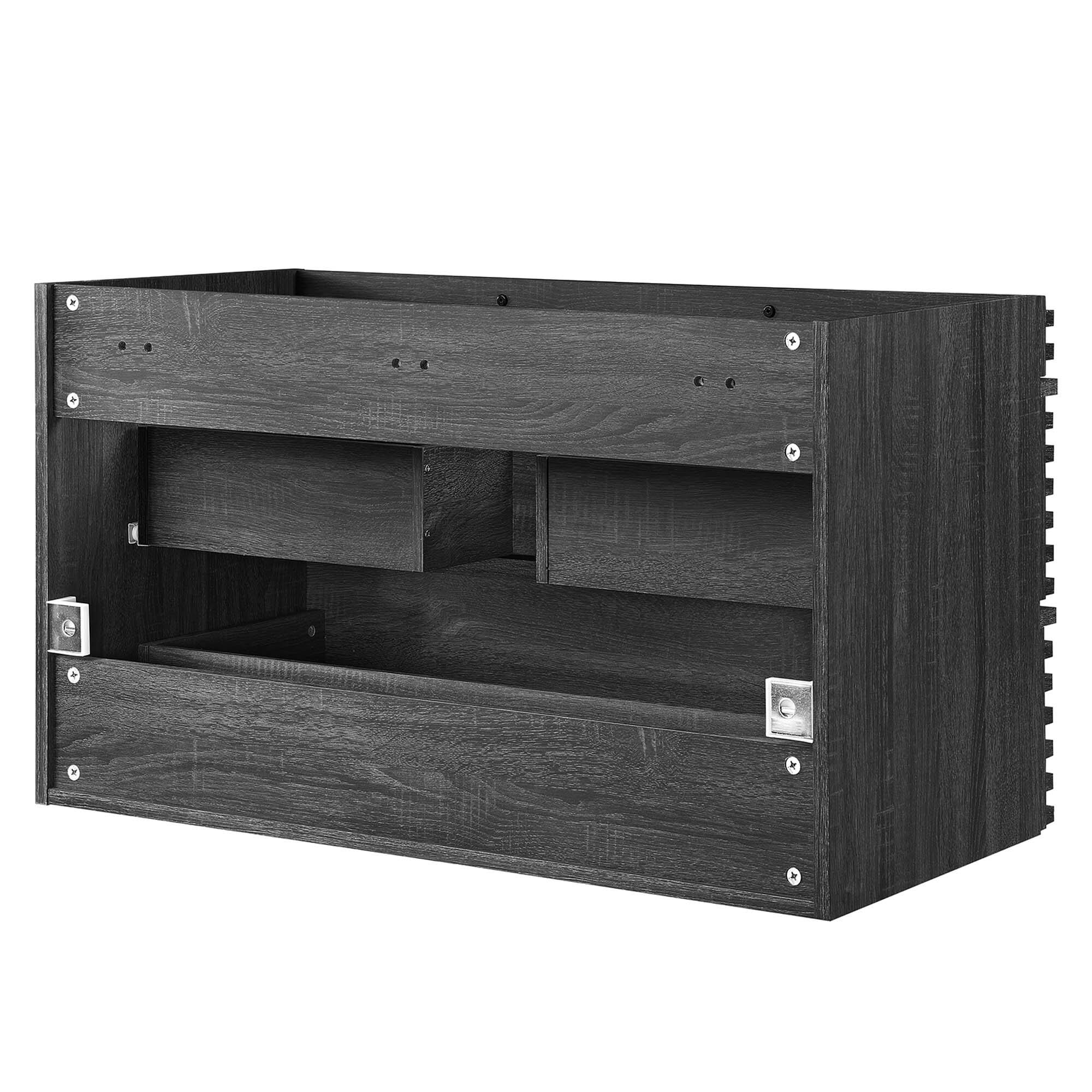 Alt View 2. Modway - Render Wall-Mount Bathroom Cabinet Basin Not Included by Modway - Charcoal.