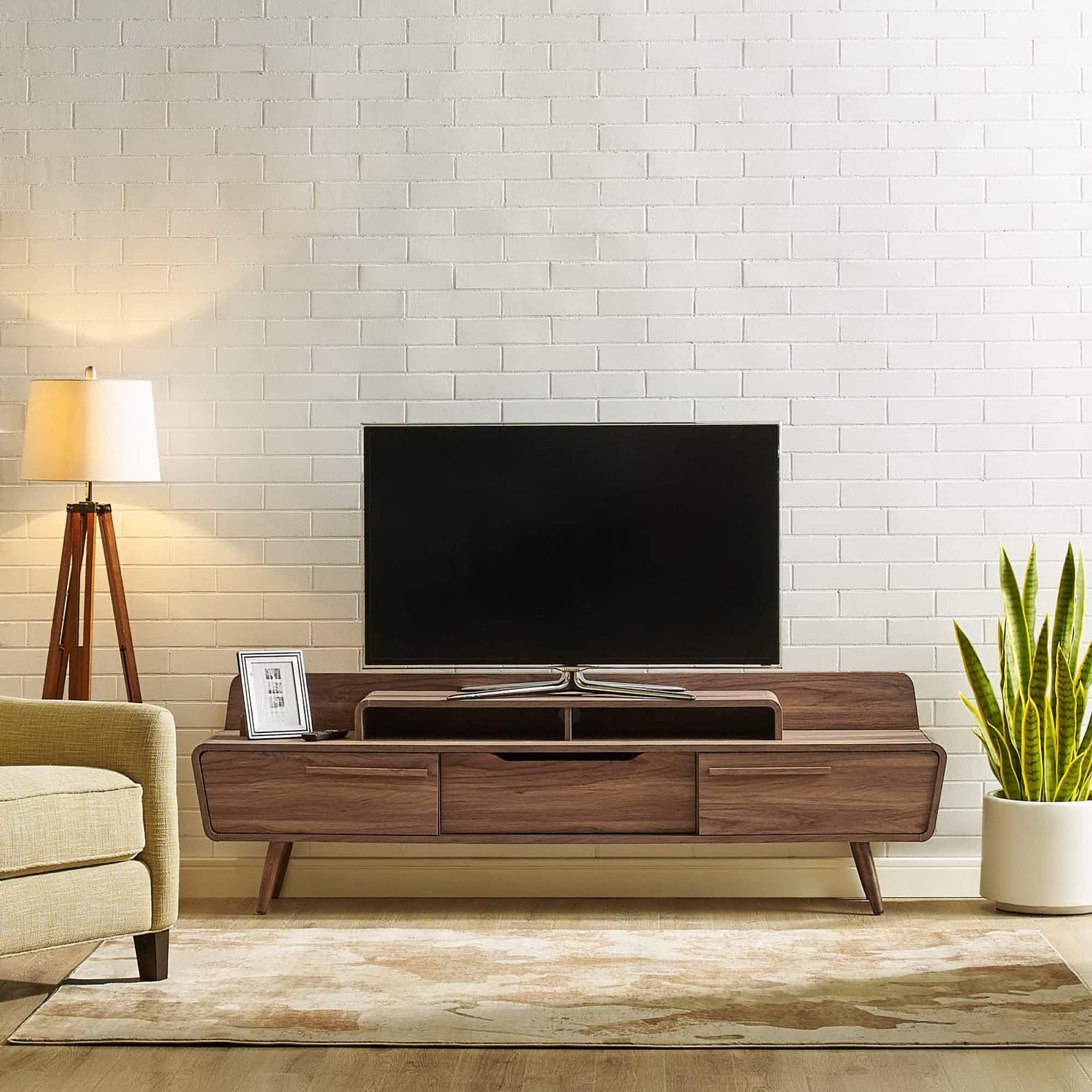 Omnistand 74" TV Stand by Modway - Walnut