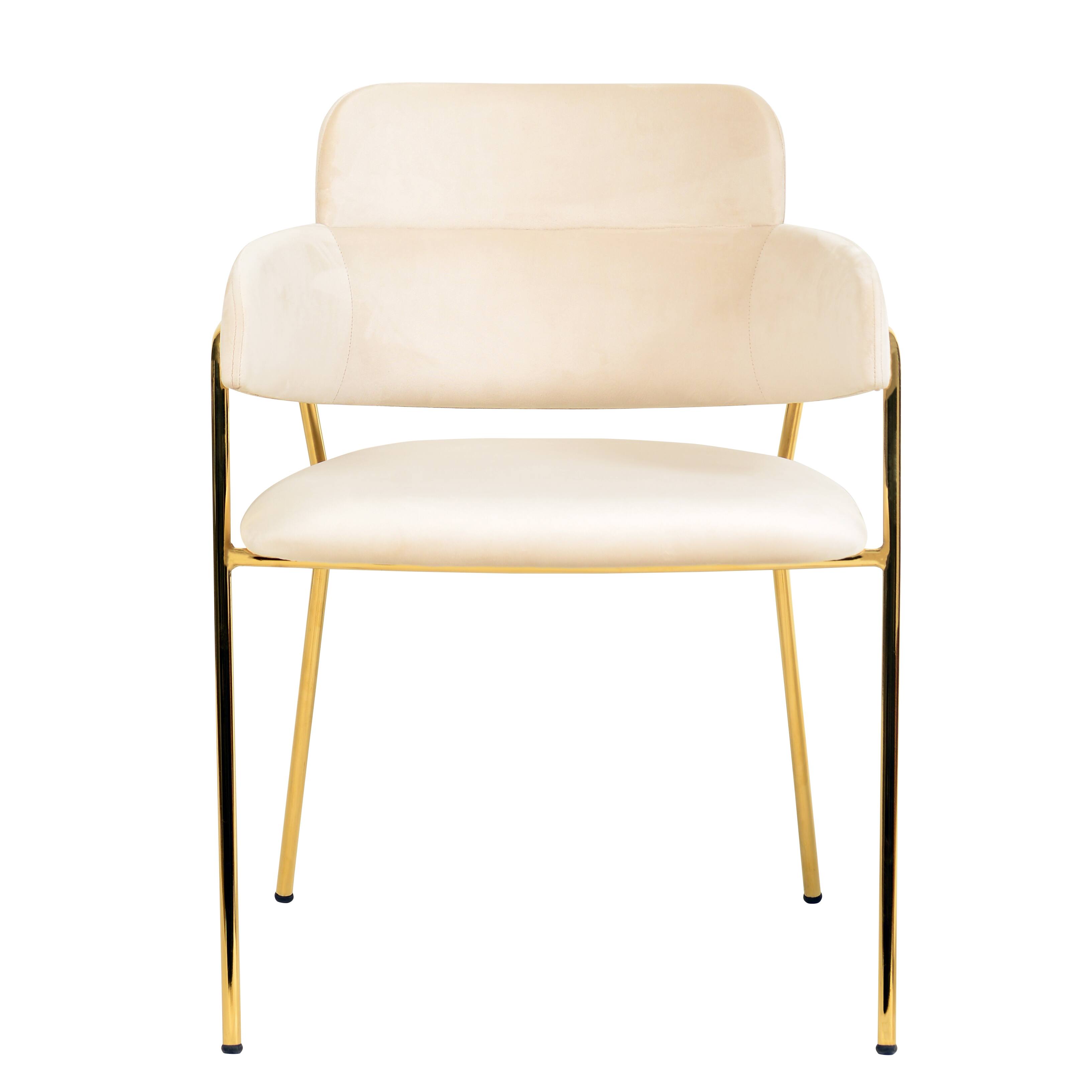 Alt View 2. LeisureMod - Axis 4-PCS Elegant Dining Chair with Sturdy Stainless Steel Frame & Protective Floor Glides - Beige.