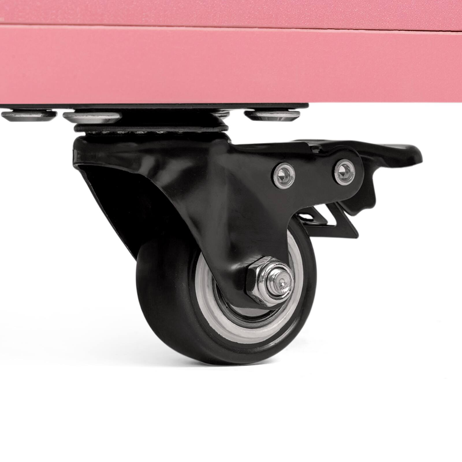 Alt View 2. Winado - Foldable Manicure Table for Nail Tech, Nail Desk Station Makeup Storage Table with Dust Collector & Drawers & Cabinet - Pink.