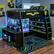 Front. Anysun - Full Size Wood Loft Bed with Desk, Multi-storage Shelves and RGB Light, Table with adjustable placement - Green.