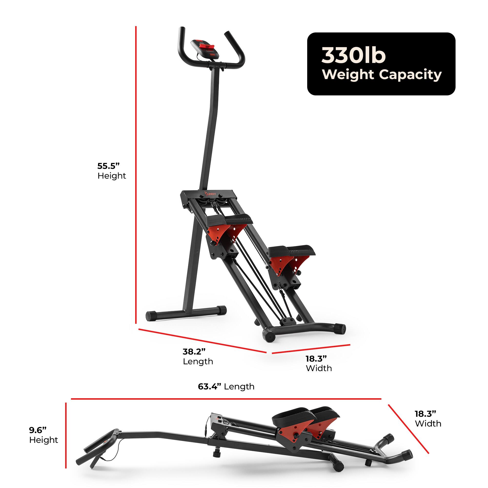 330lb Weight Capacity  
55.5" Height  
38.2" Length  
18.3" Width  
63.4" Length  
9.6" Height  
18.3" Width