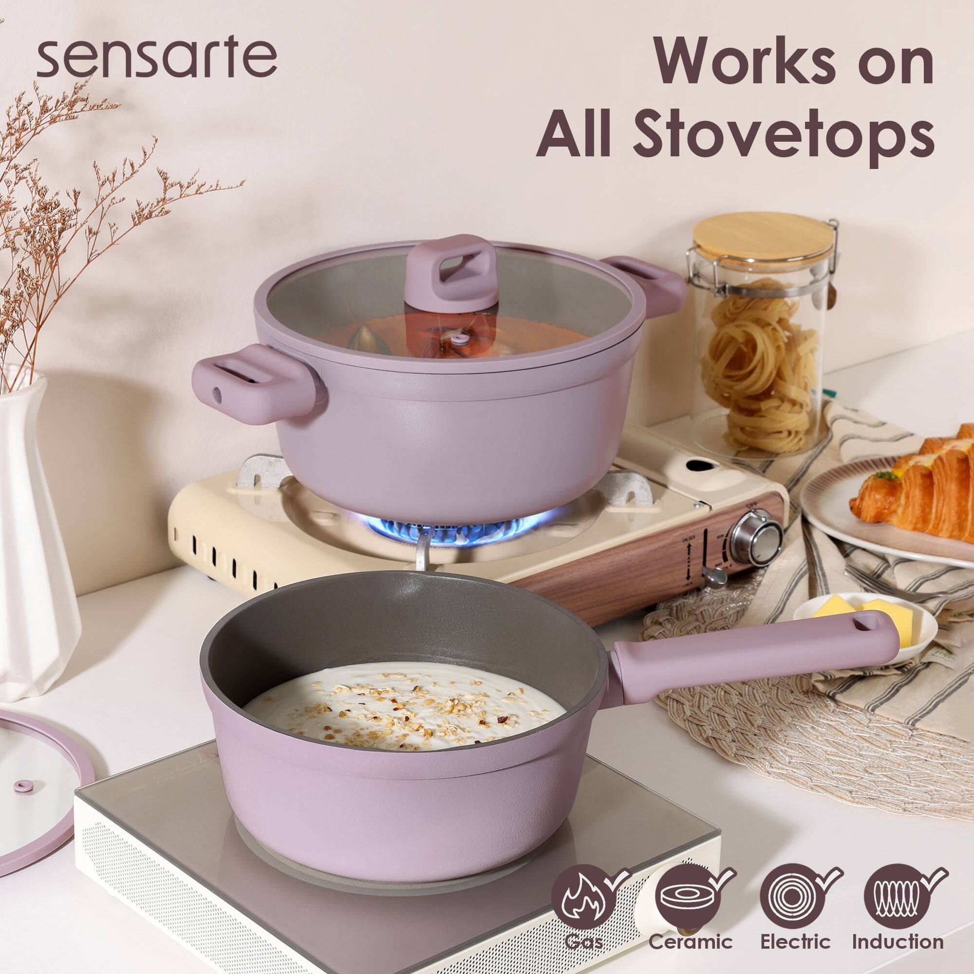 sensarte  
Works on All Stovetops  
Gas  
Ceramic  
Electric  
Induction