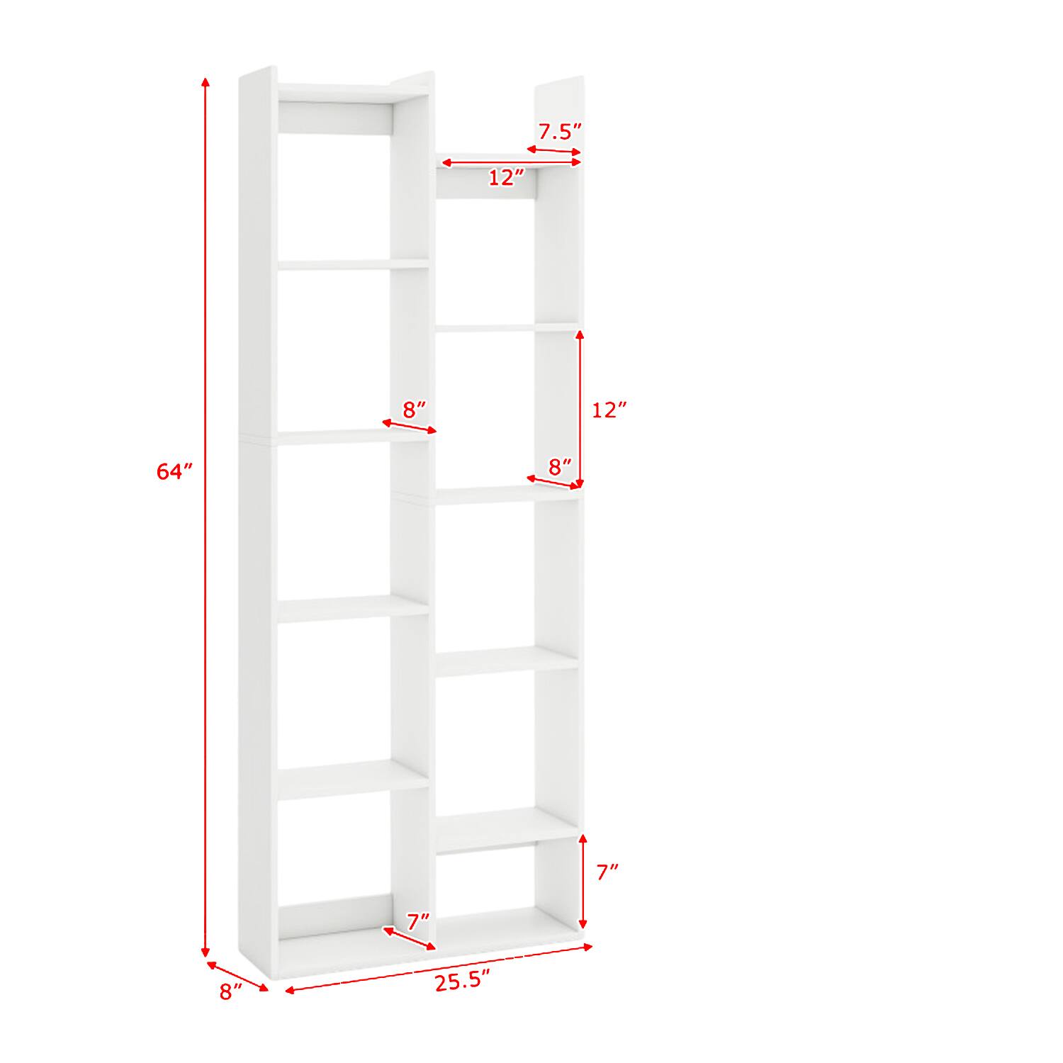 7.5" 12" 8" 12" 64" 8" 7" 7" 8" 25.5"