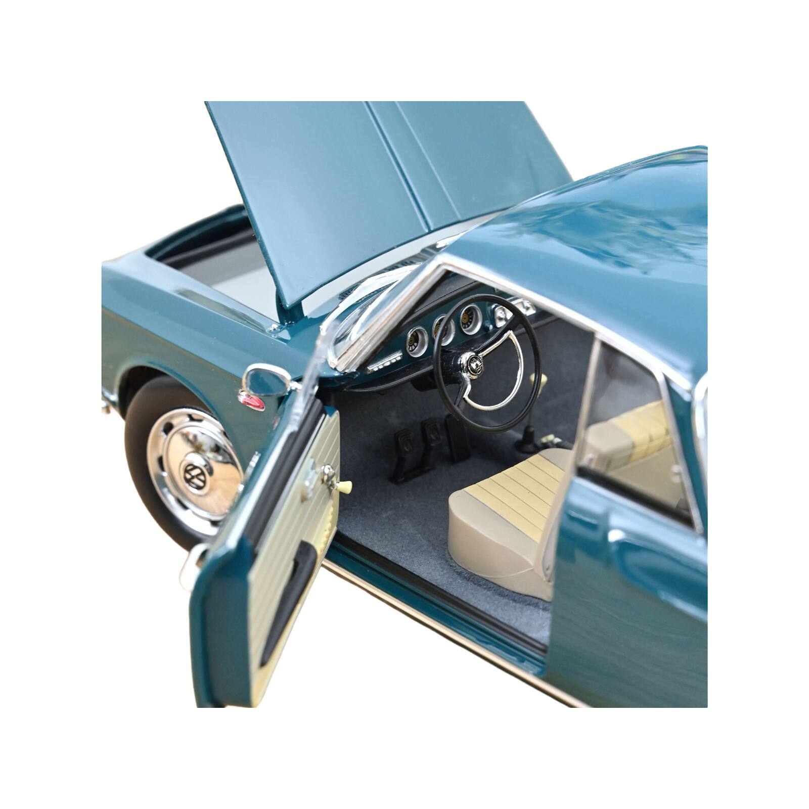 Alt View 4. Norev - 1963 Volkswagen Karmann Ghia 1500 Smaragd Green 1/18 Diecast Model Car by Norev.
