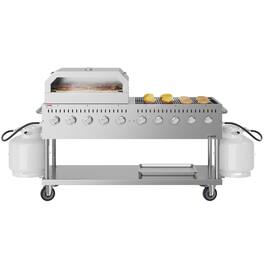 Koolmore - 72 in. Commercial Outdoor Propane Gas Grill with 36 in. Pizza Oven in Stainless-Steel (CGKIT7-P36) - Stainless Steel