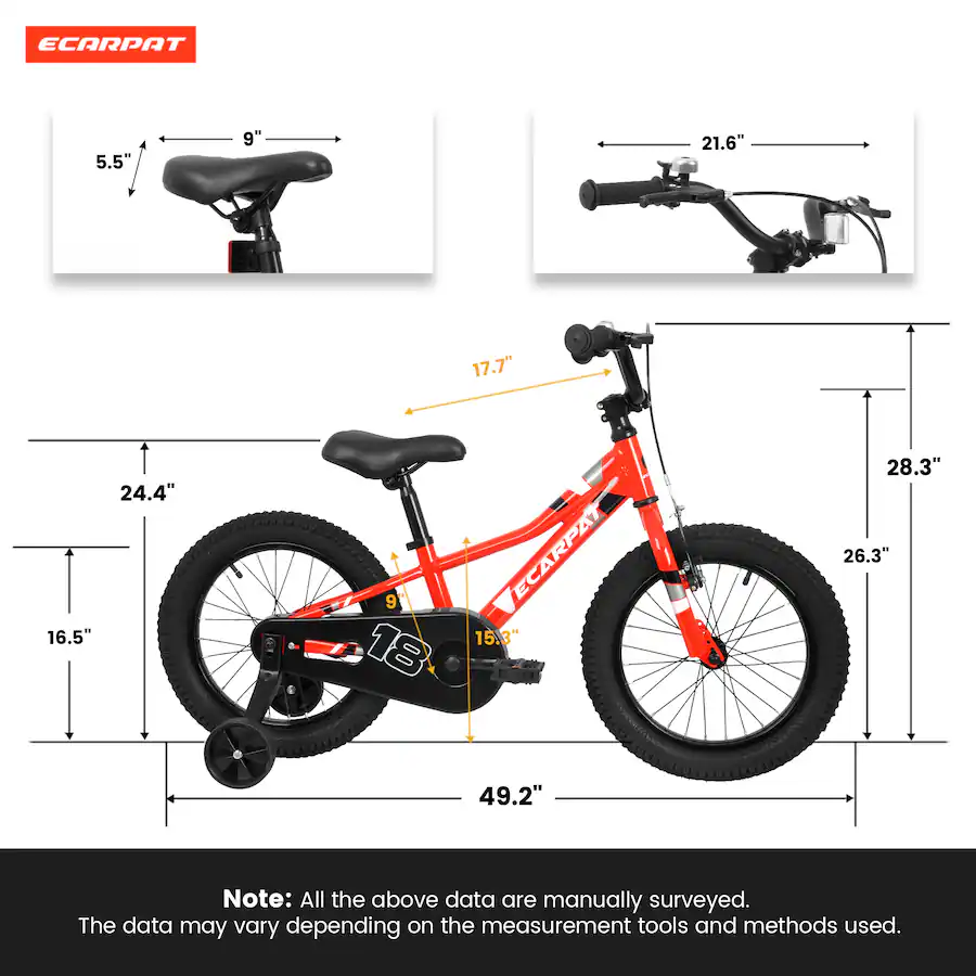 Anysun 18 Inch Kids Bike for Boys Girls Ages 3 5 Years 1 Speed ...