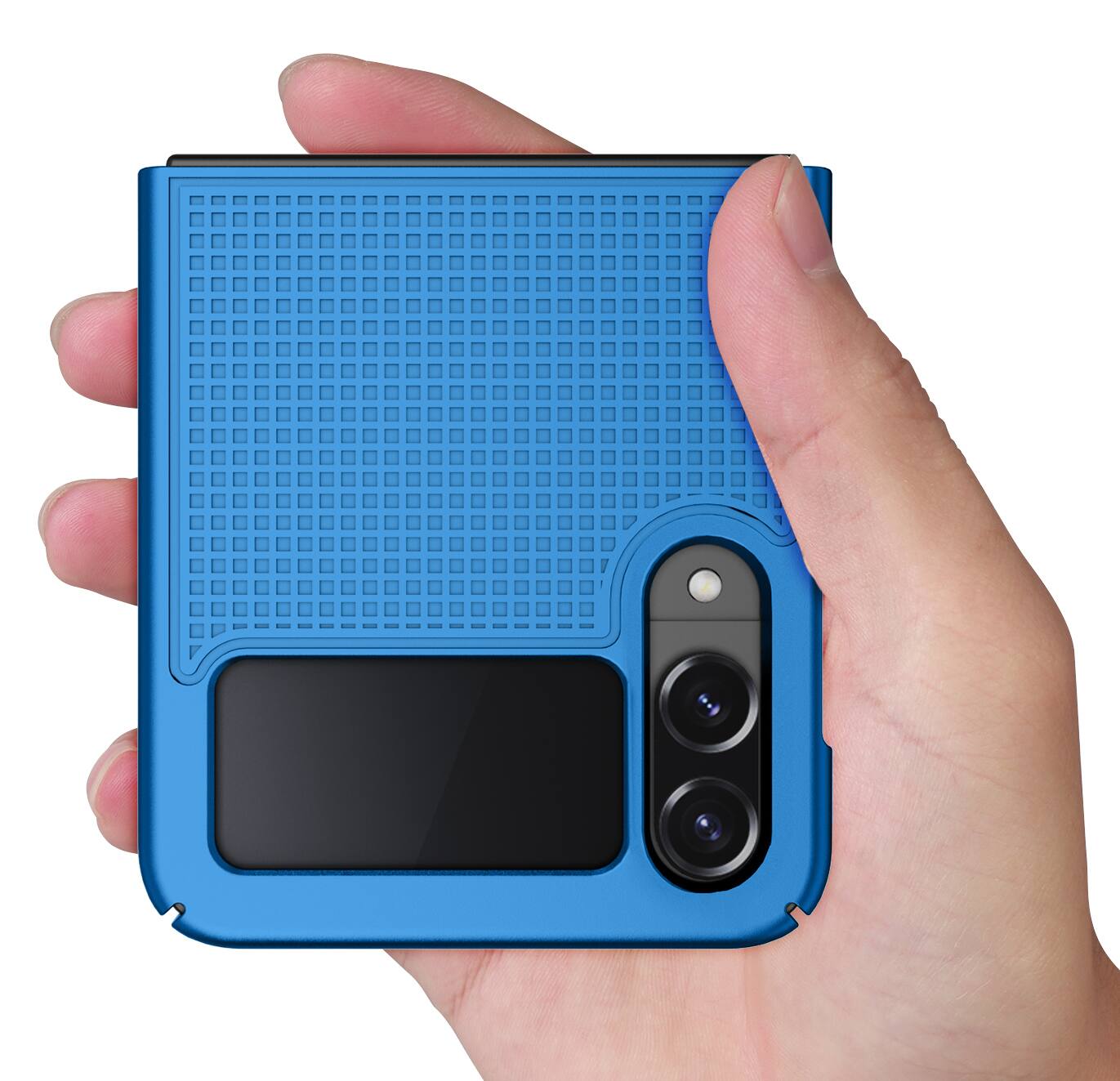 Alt View 4. Nakedcellphone - Slim Hard Case for Samsung Galaxy Z Flip 4 - Blue.