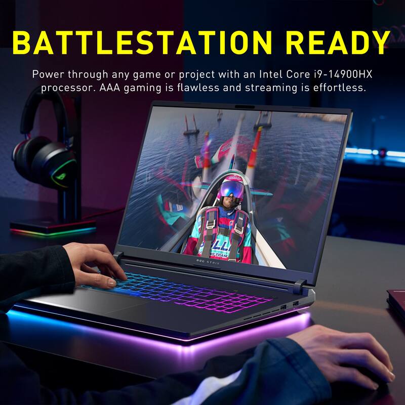BATTLESTATION READY  
Power through any game or project with an Intel Core i9-14900HX processor. AAA gaming is flawless and streaming is effortless.