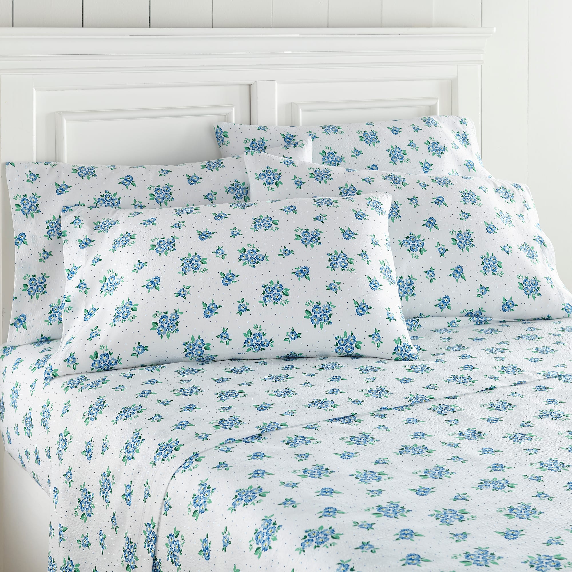 Shavel Home Products - Seersucker Sheet Set, Twin - Forget Me Not