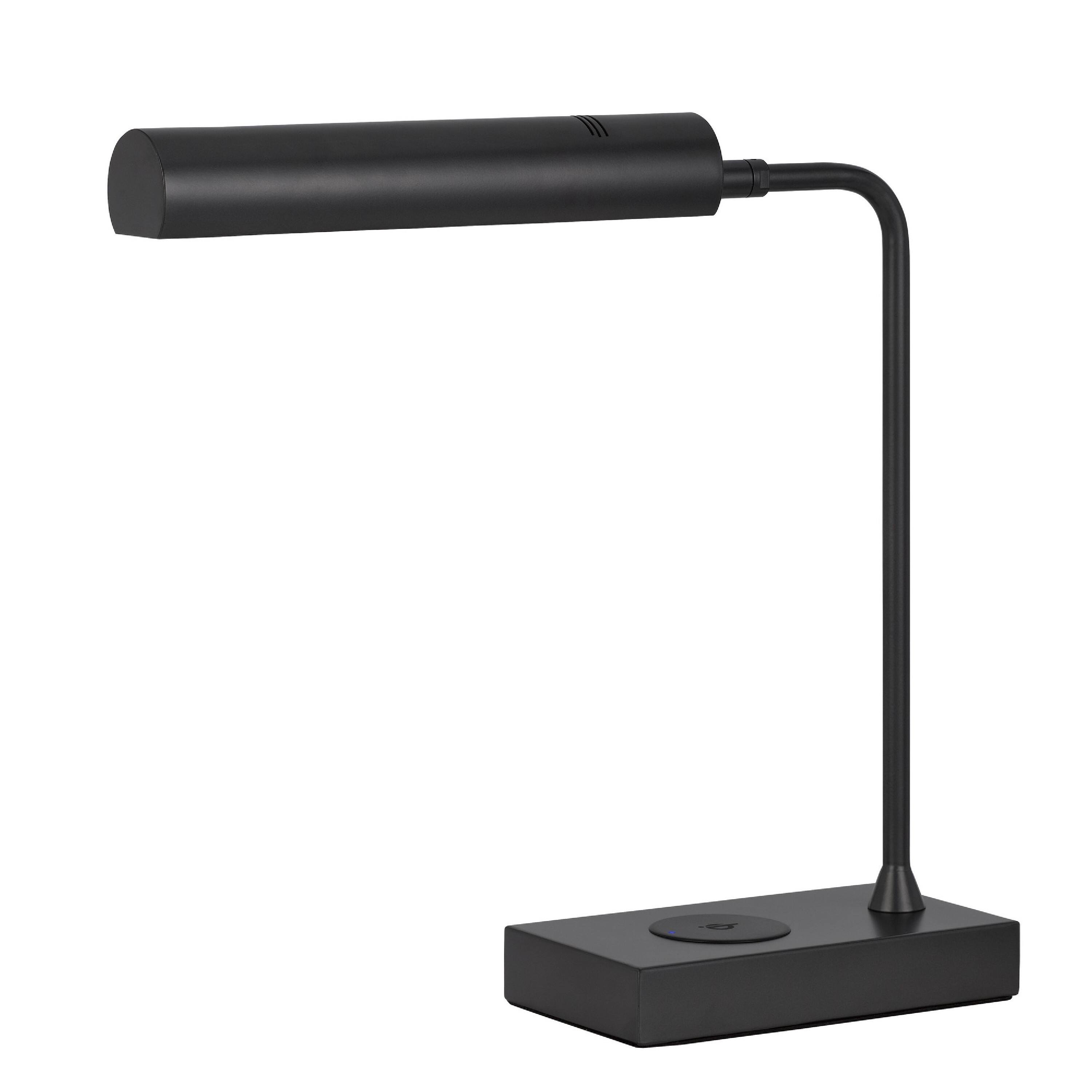 Front. Manhattan Lane - Dyna 18 Inch Integrated LED Desk Lamp, Wireless USB Port - Black.