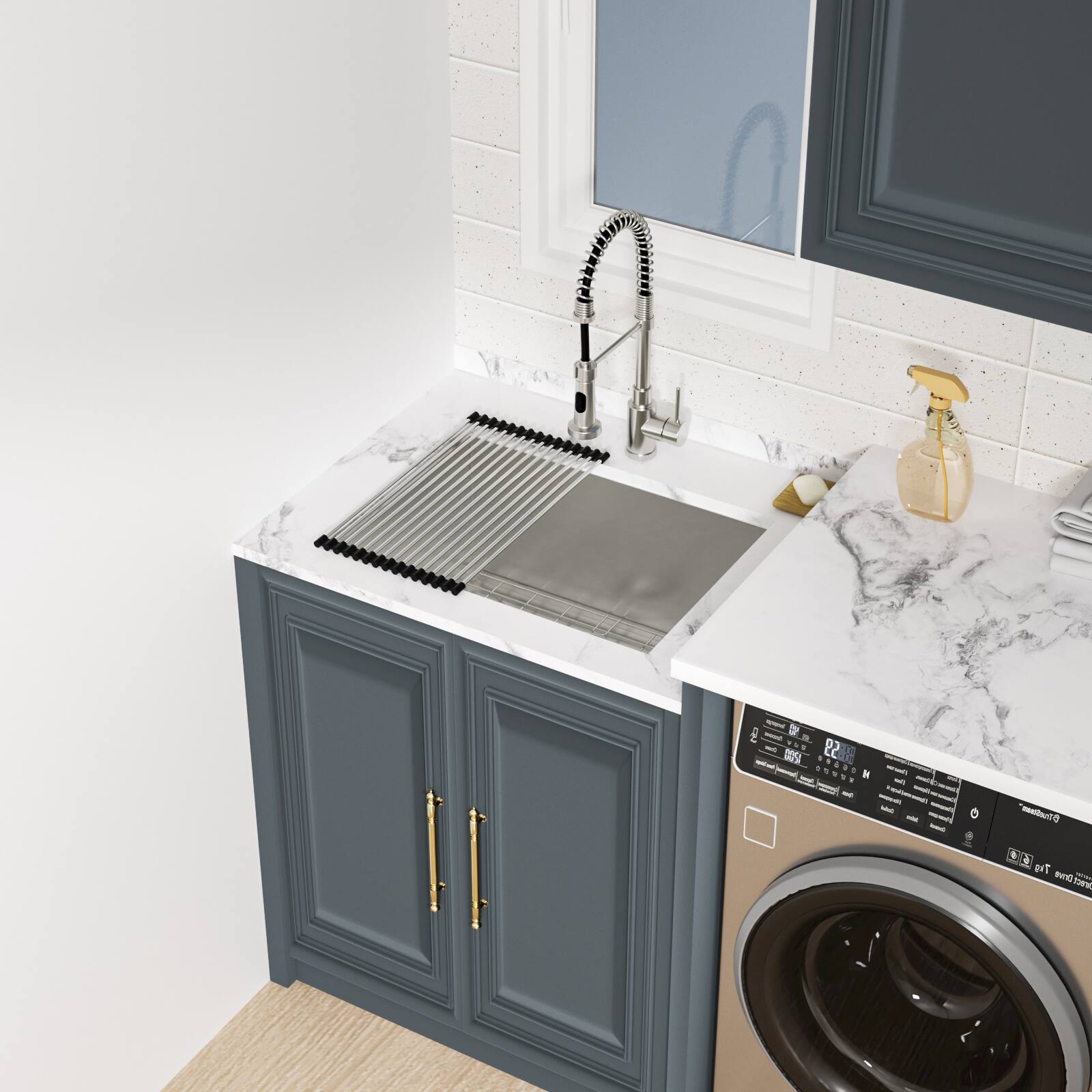 Lordear 21x18 Inch Undermount Laundry Sink Under Mount 16