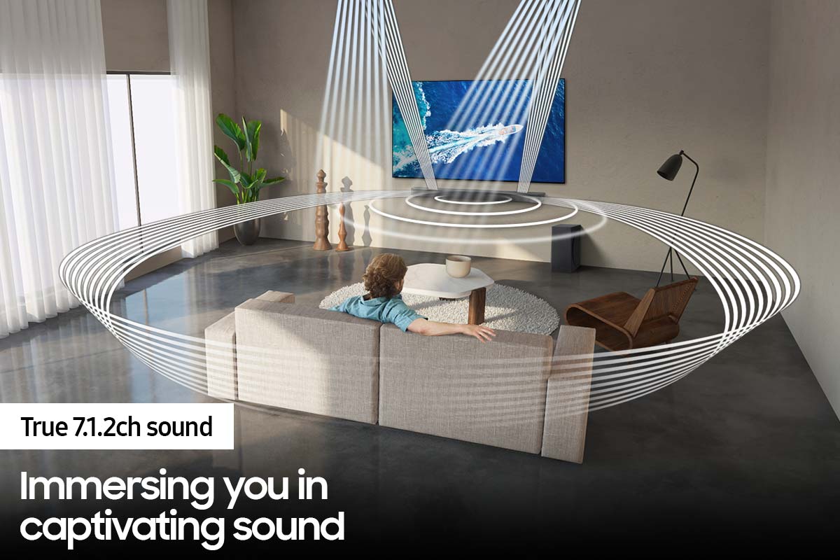 Alt View 18. Samsung - HW-Q900A 7.1.2ch Soundbar with Dolby Atmos - Black.