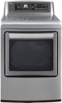 Front. LG - EasyLoad 7.3 Cu. Ft. 14-Cycle Electric Dryer with Steam - Graphite Steel.