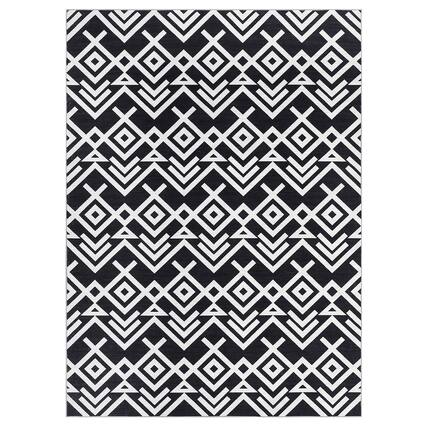 Front. Acekool - Washable Modern Area Rug - Black.