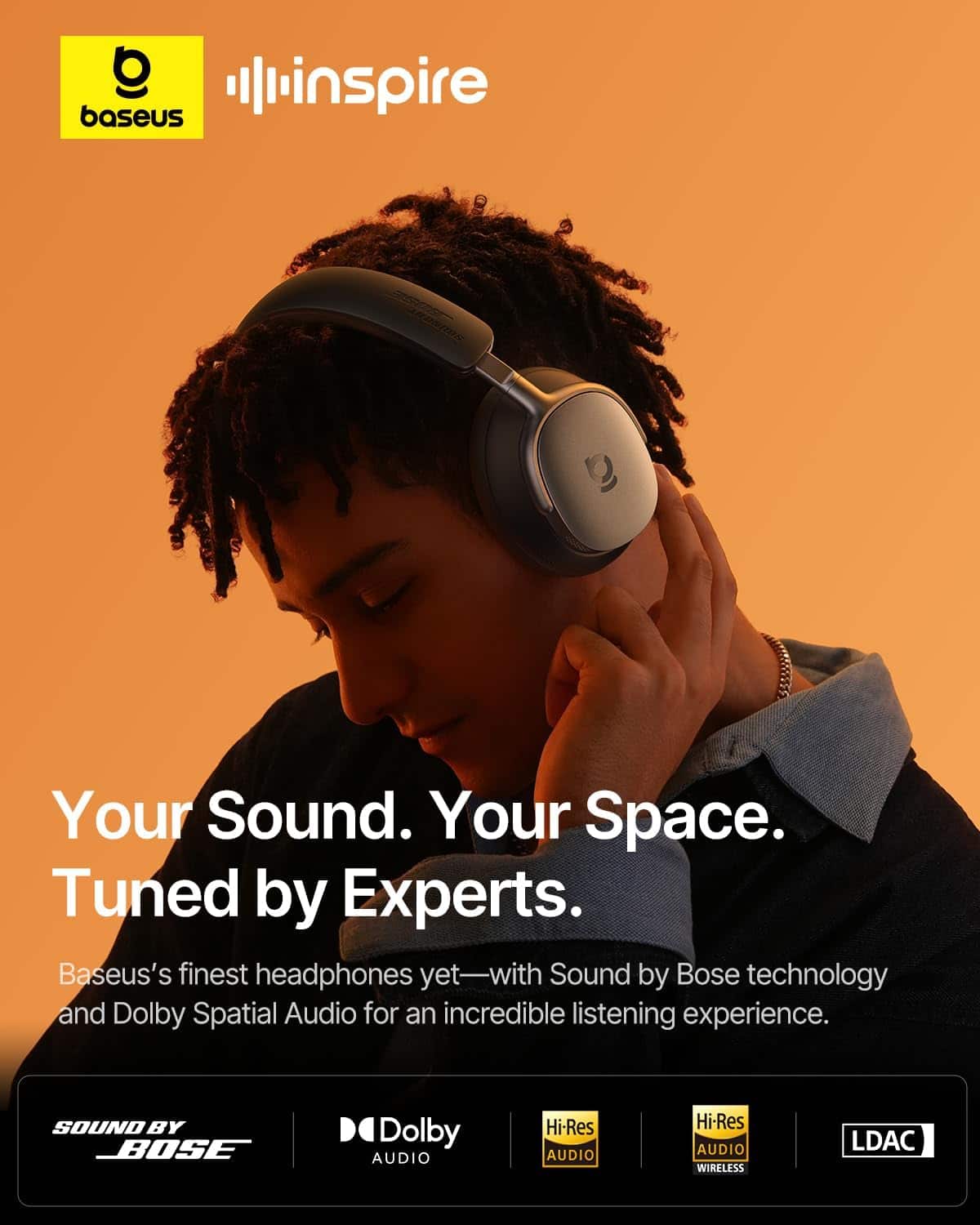 Baseus Inspire XH1 Adaptive Noise Cancelling Headphones, Sound by