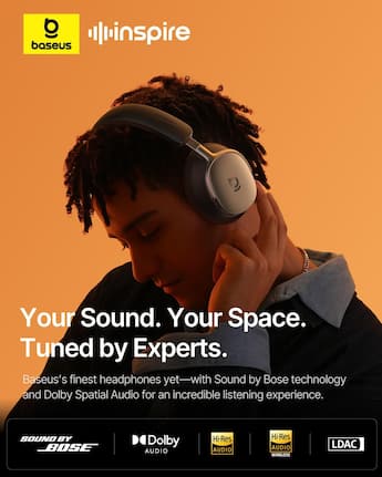 Baseus Inspire XH1 Adaptive Noise Cancelling Headphones, Sound by Baseus Inspire XH1 Adaptive Noise Cancelling Headphones, Sound by