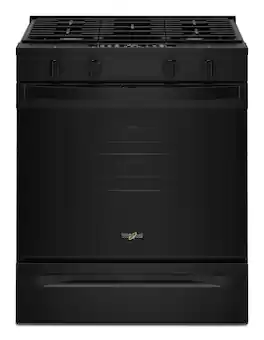 Whirlpool - 30 in. Wide 4 burners 5.0 cu. ft. Smart Freestanding Slide-In Gas Range with Air Cooking Technology and Steam Clean - Black