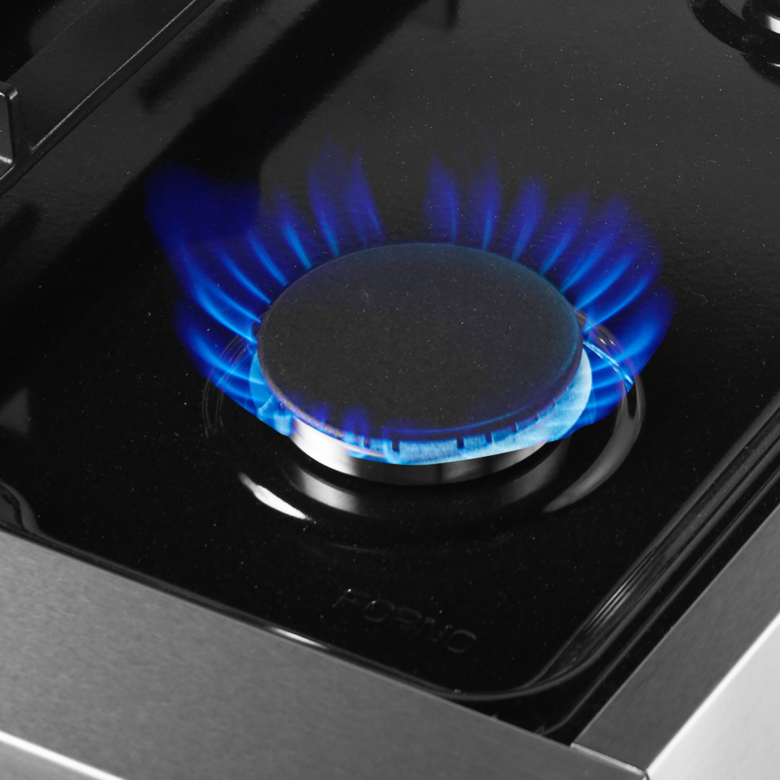 Alt View 5. Forno Appliances - Marco 5.36 Cu. Ft. Freestanding Dual Fuel Convection Range with Dual Ring Burner - Silver.